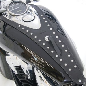 Honda VT1300C Sabre Tank Bib - Mustang Motorcycle - Studs - Black - `10-`14 Honda VT1300C Sabre Tank Bib - Mustang Motorcycle - Studs - Black - `10-`14
